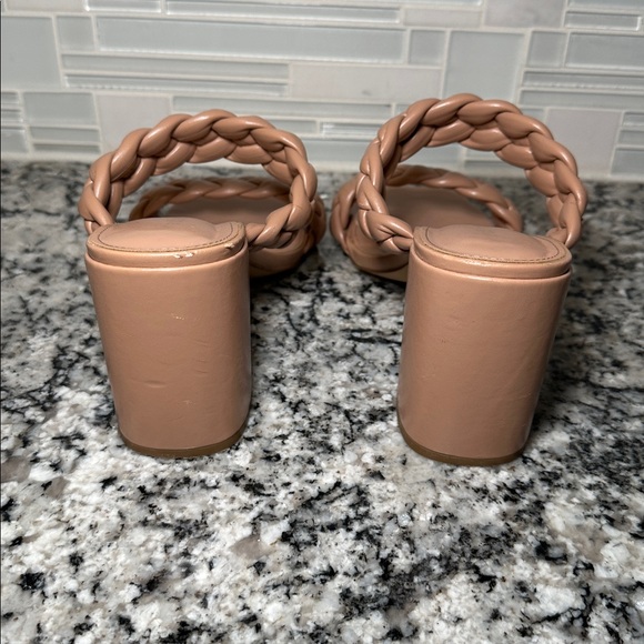 Madden Girl Dixcy Braided Cream Block Heel Sandals - 11 - Picture 4 of 10